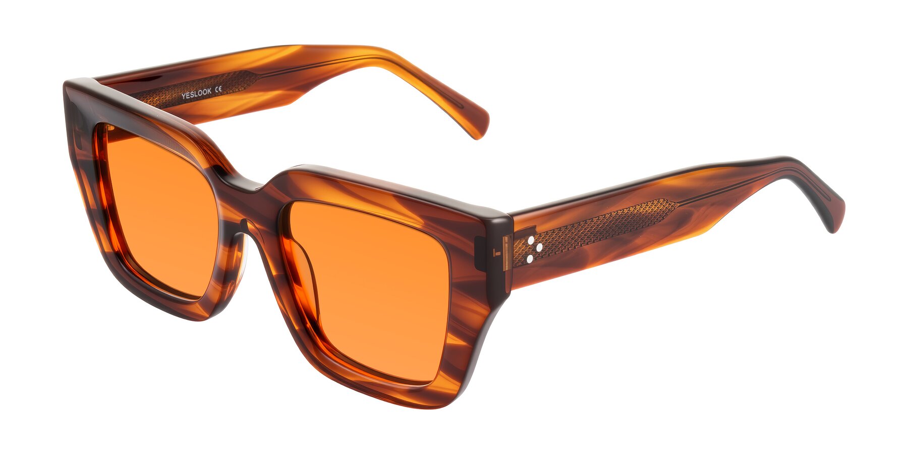 Angle of Simba in Amber Striped with Orange Tinted Lenses