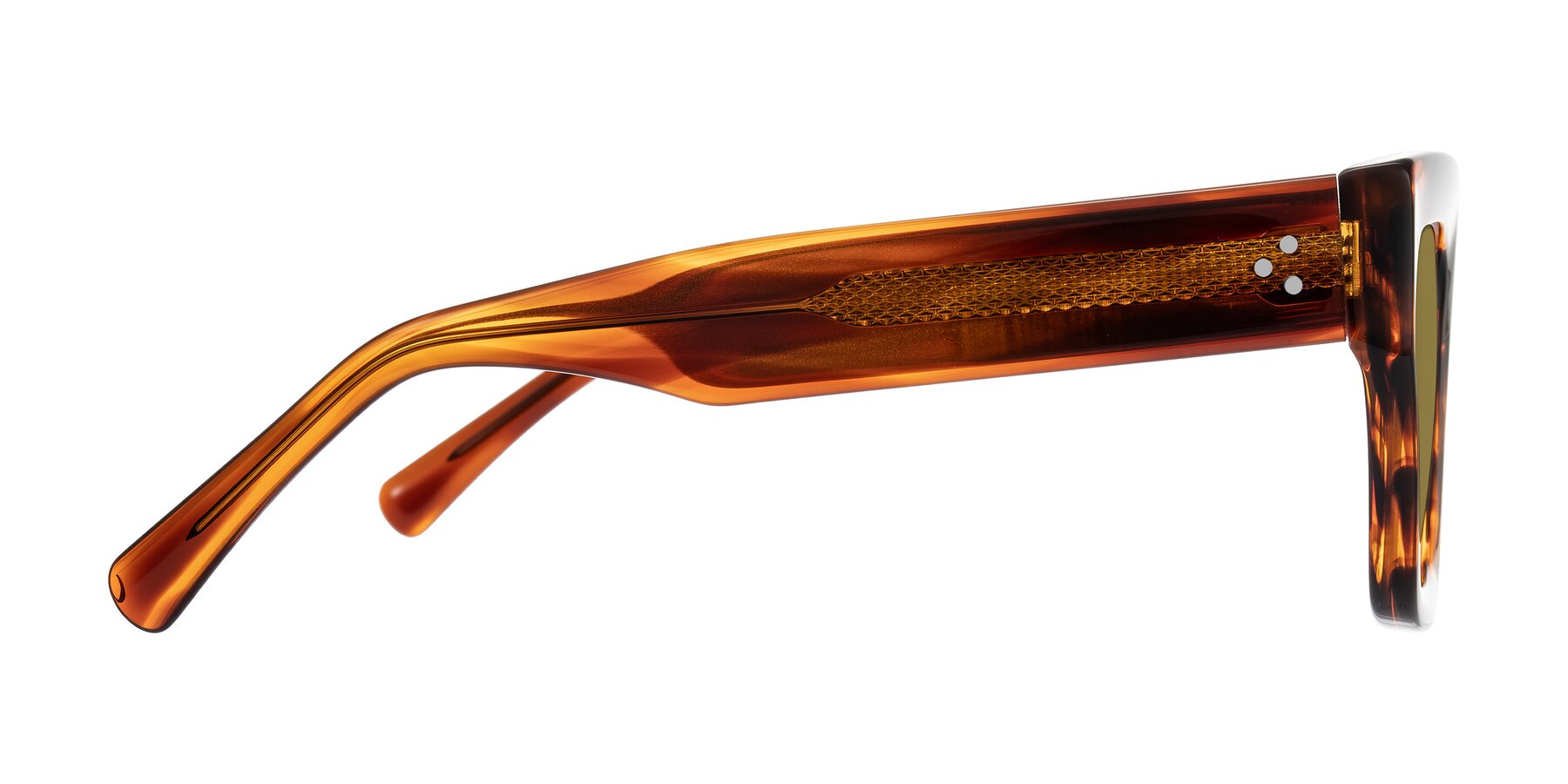 Side of Simba in Amber Striped with Brown Polarized Lenses