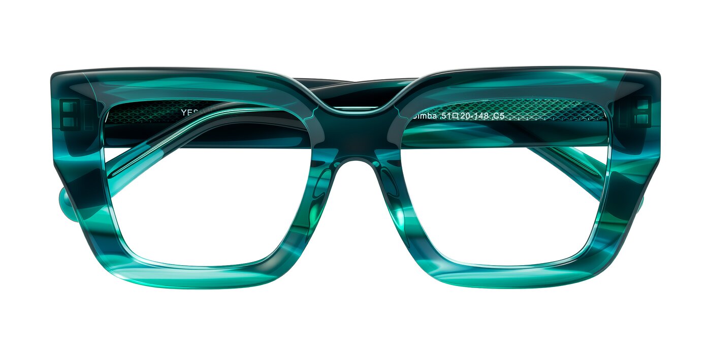 Simba - Teal Striped Eyeglasses