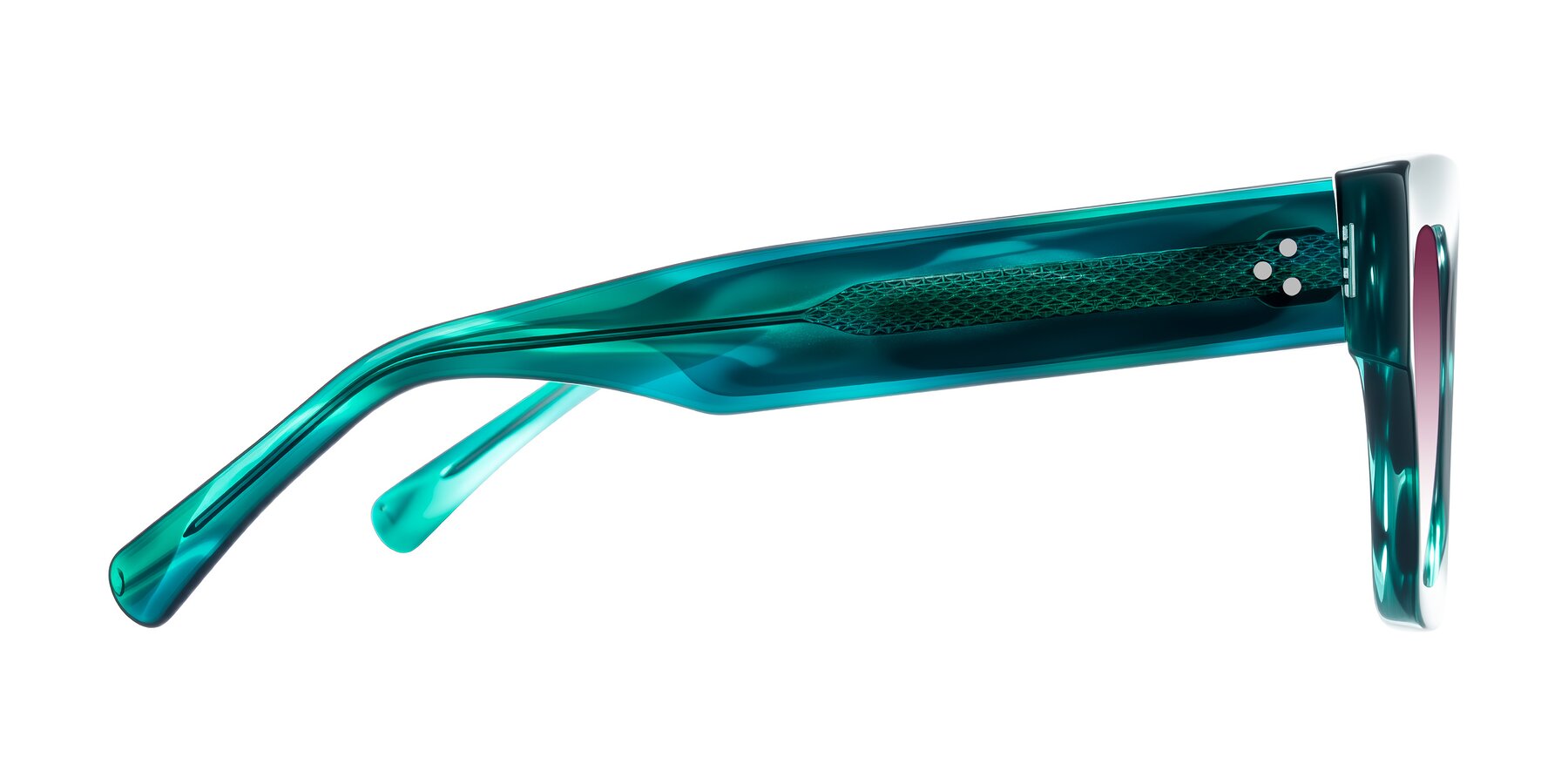 Side of Simba in Teal Striped with Wine Gradient Lenses