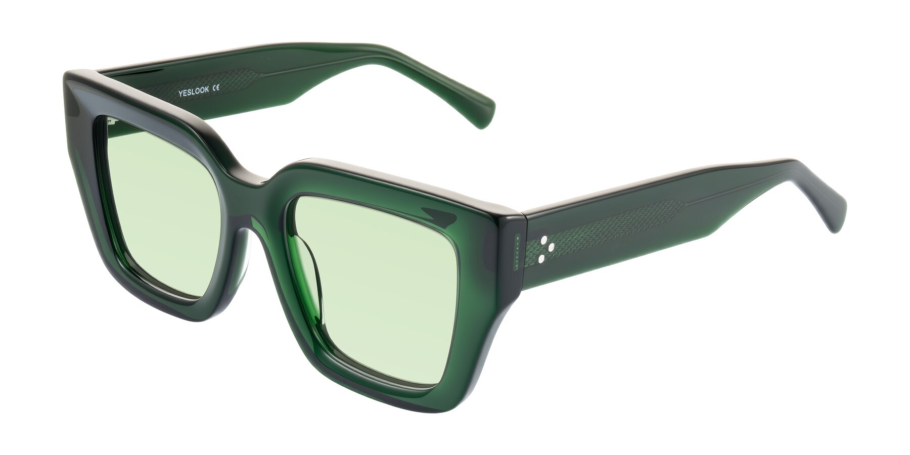 Angle of Simba in Dark Green with Light Green Tinted Lenses
