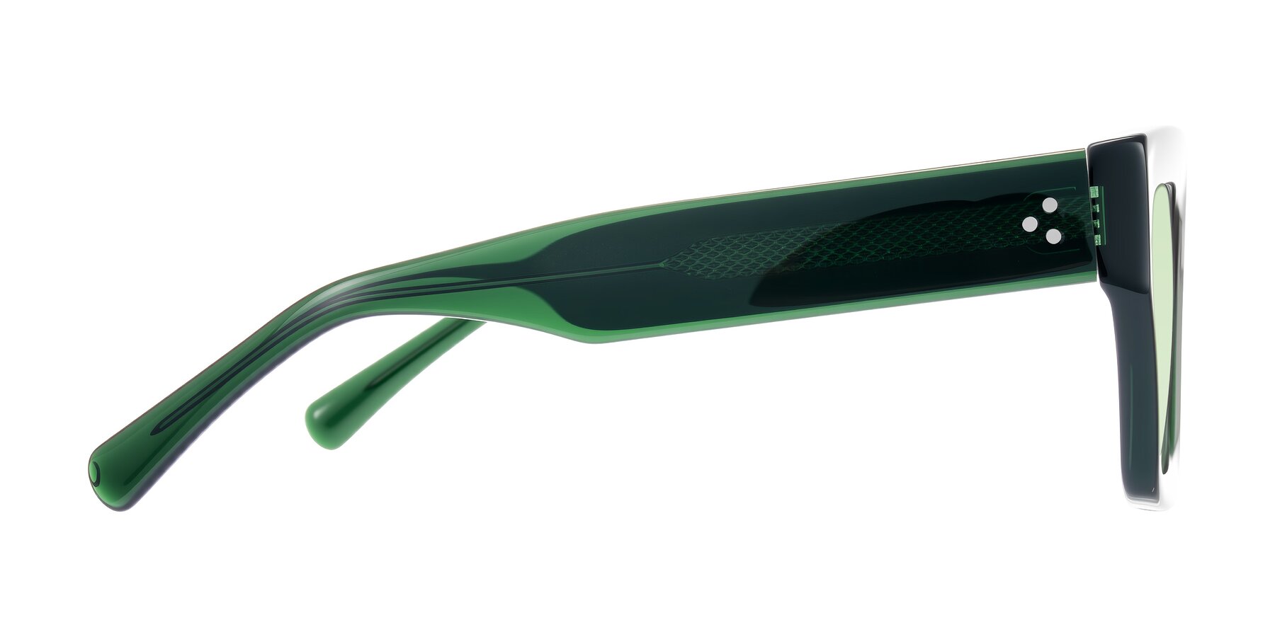 Side of Simba in Dark Green with Light Green Tinted Lenses