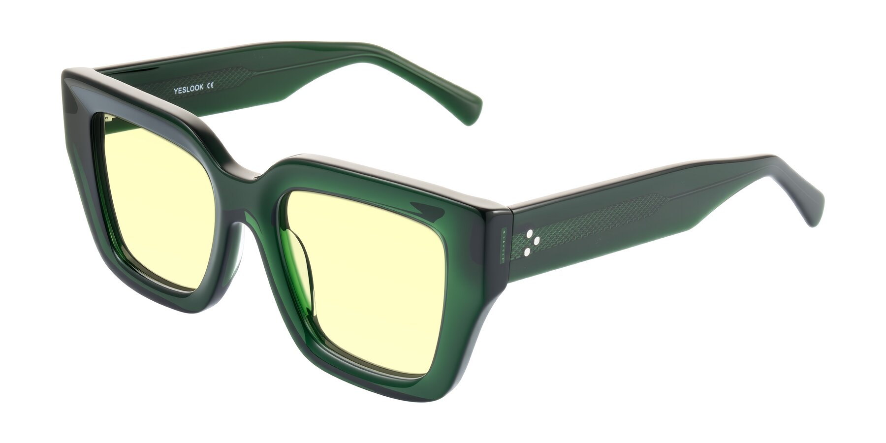 Angle of Simba in Dark Green with Light Yellow Tinted Lenses