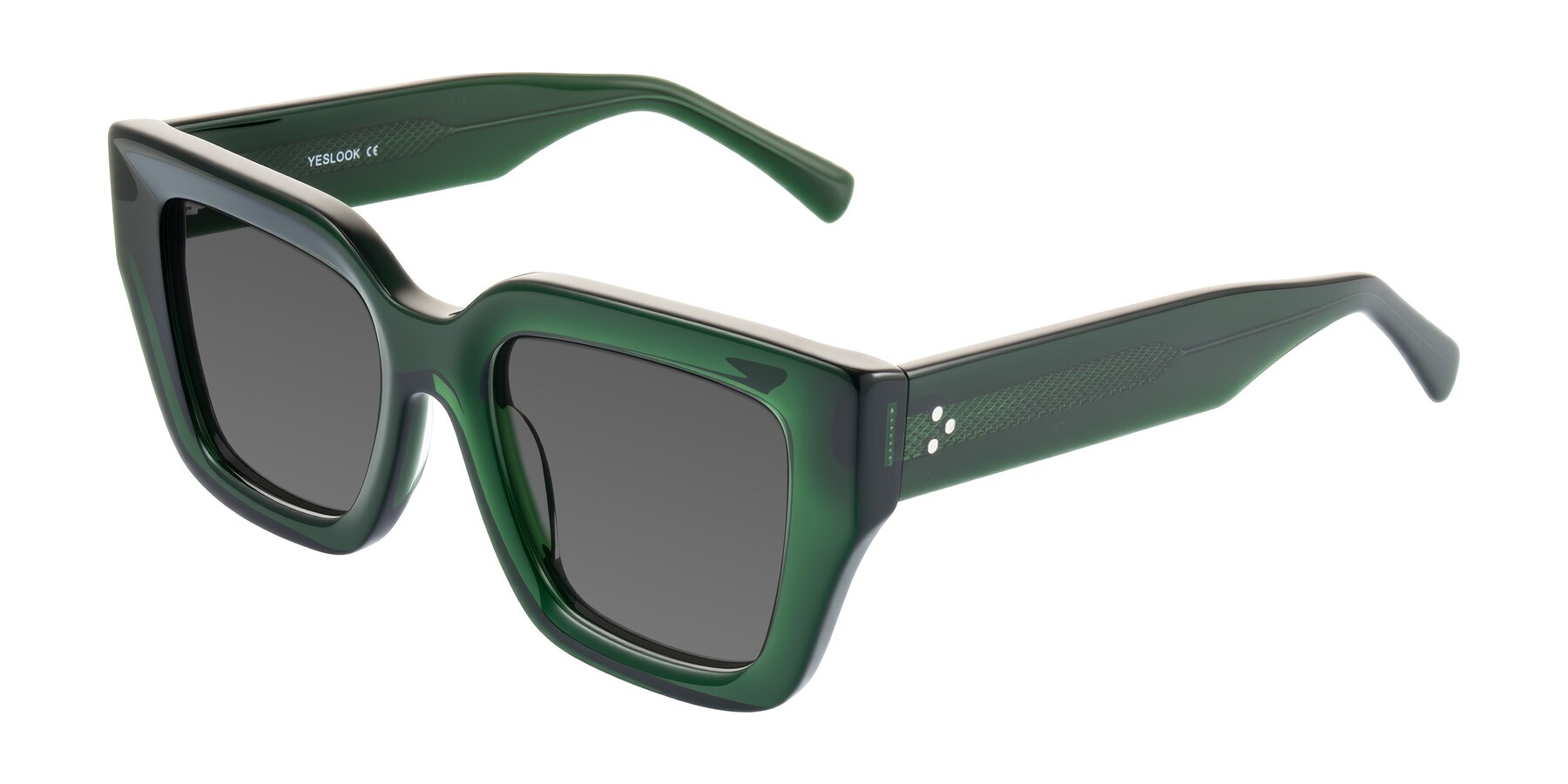 Angle of Simba in Dark Green with Medium Gray Tinted Lenses