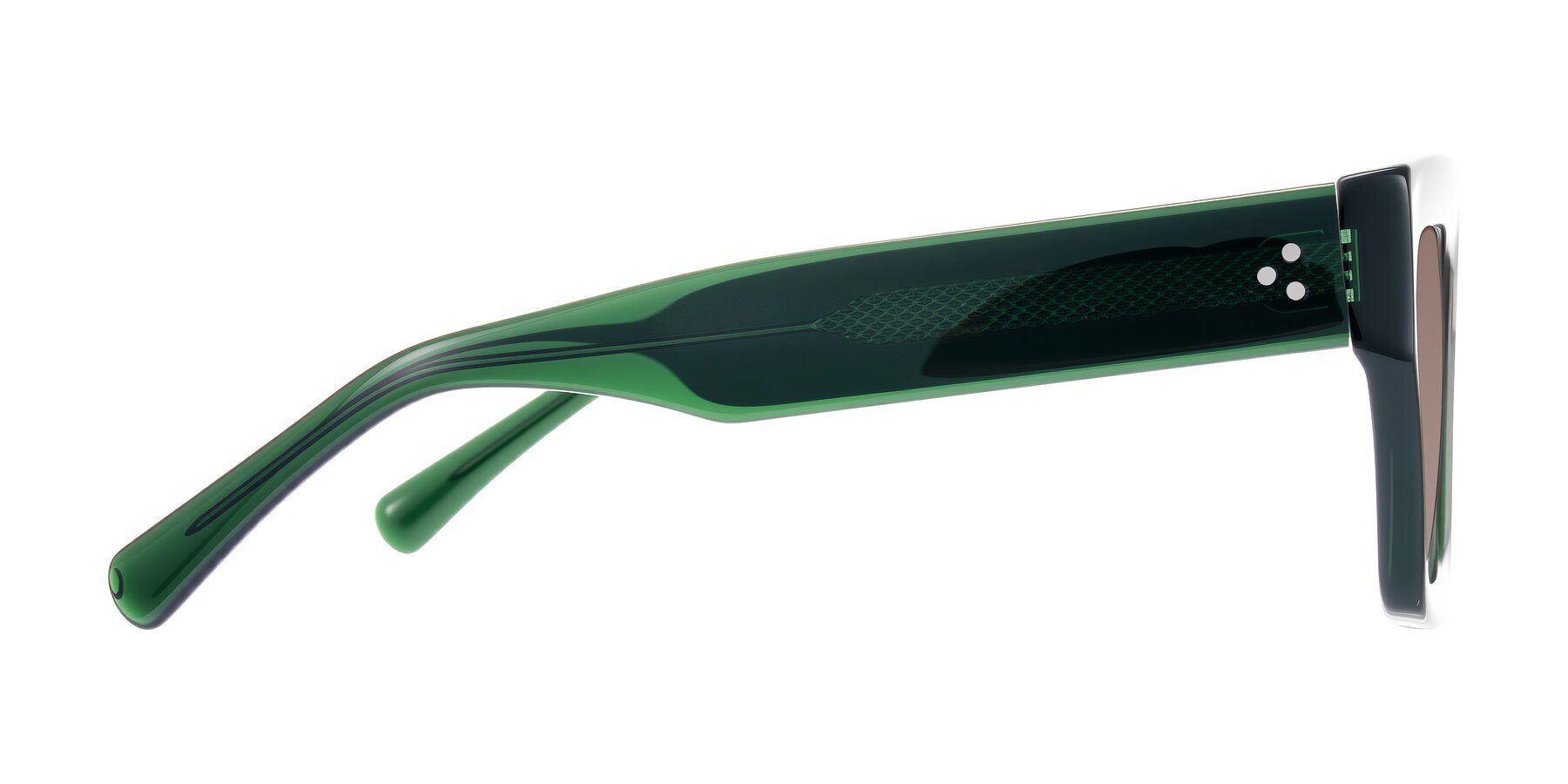 Side of Simba in Dark Green with Medium Brown Tinted Lenses