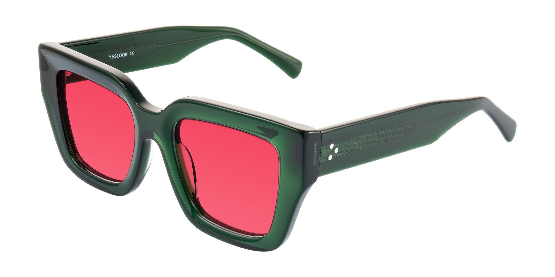 Angle of Simba in Dark Green with Red Tinted Lenses