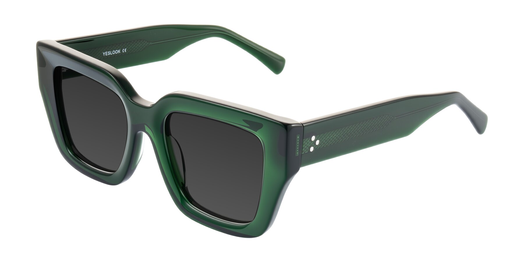 Angle of Simba in Dark Green with Gray Tinted Lenses