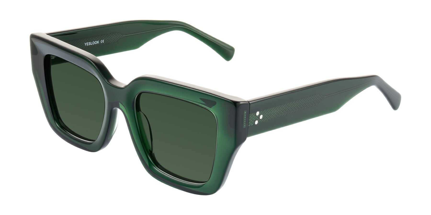 Angle of Simba in Dark Green with Green Tinted Lenses