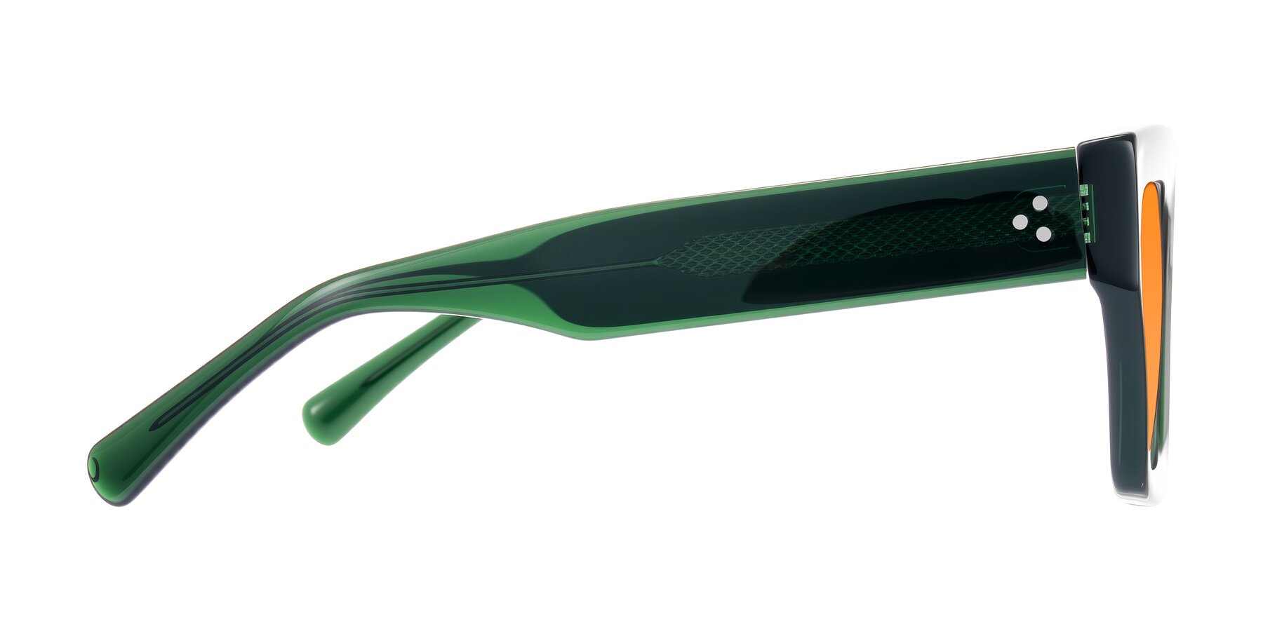 Side of Simba in Dark Green with Orange Tinted Lenses