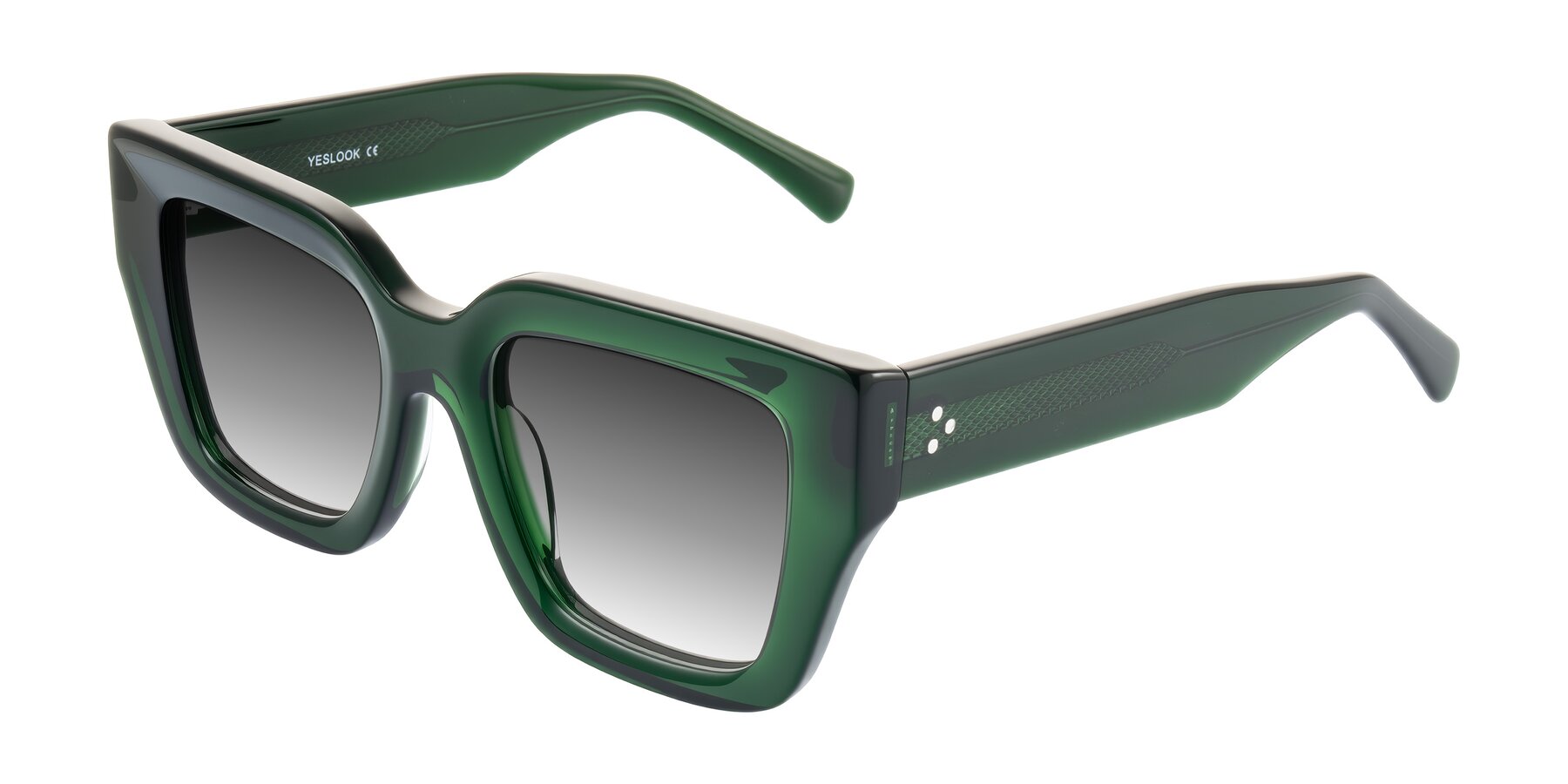 Angle of Simba in Dark Green with Gray Gradient Lenses