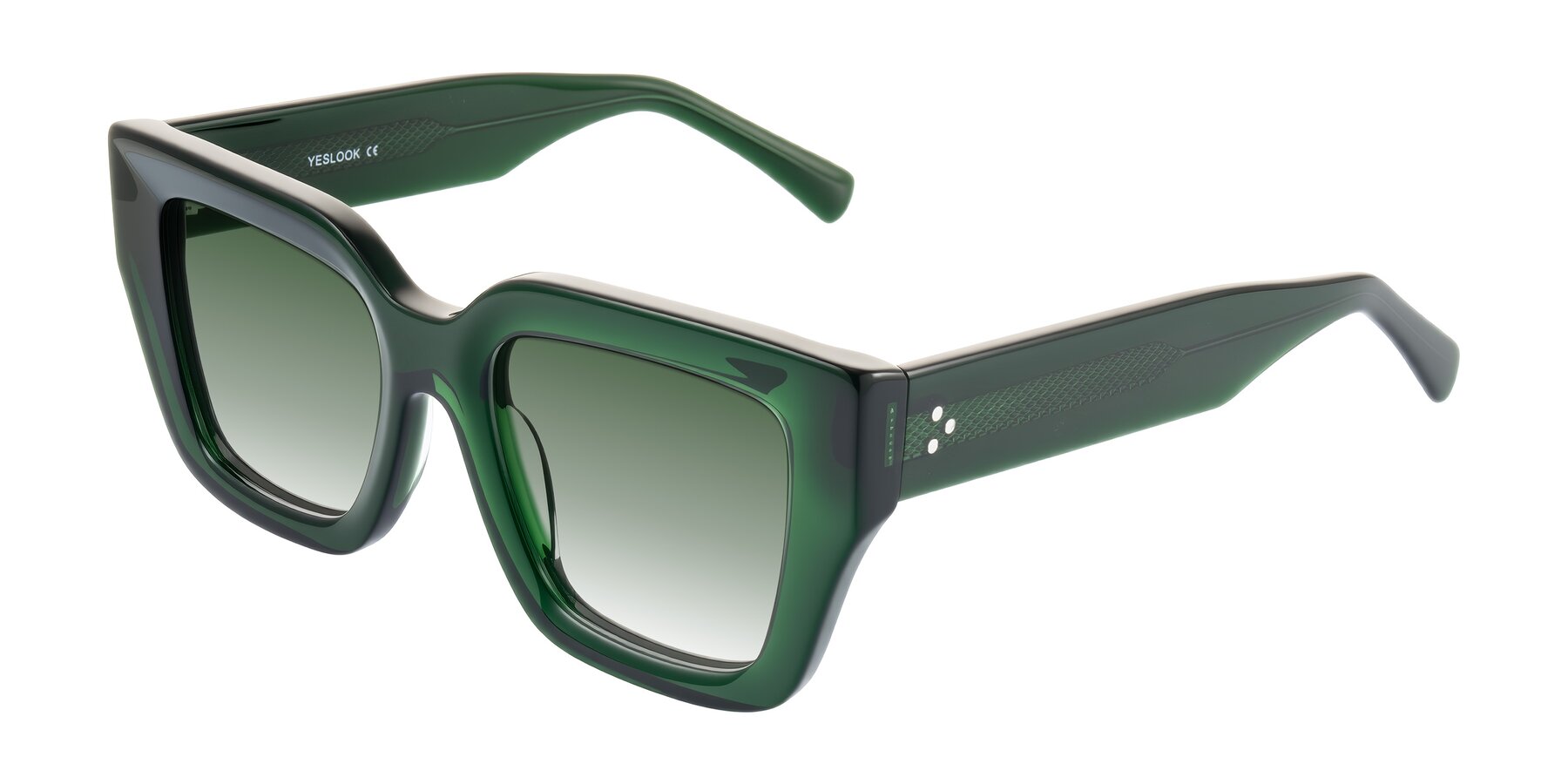 Angle of Simba in Dark Green with Green Gradient Lenses