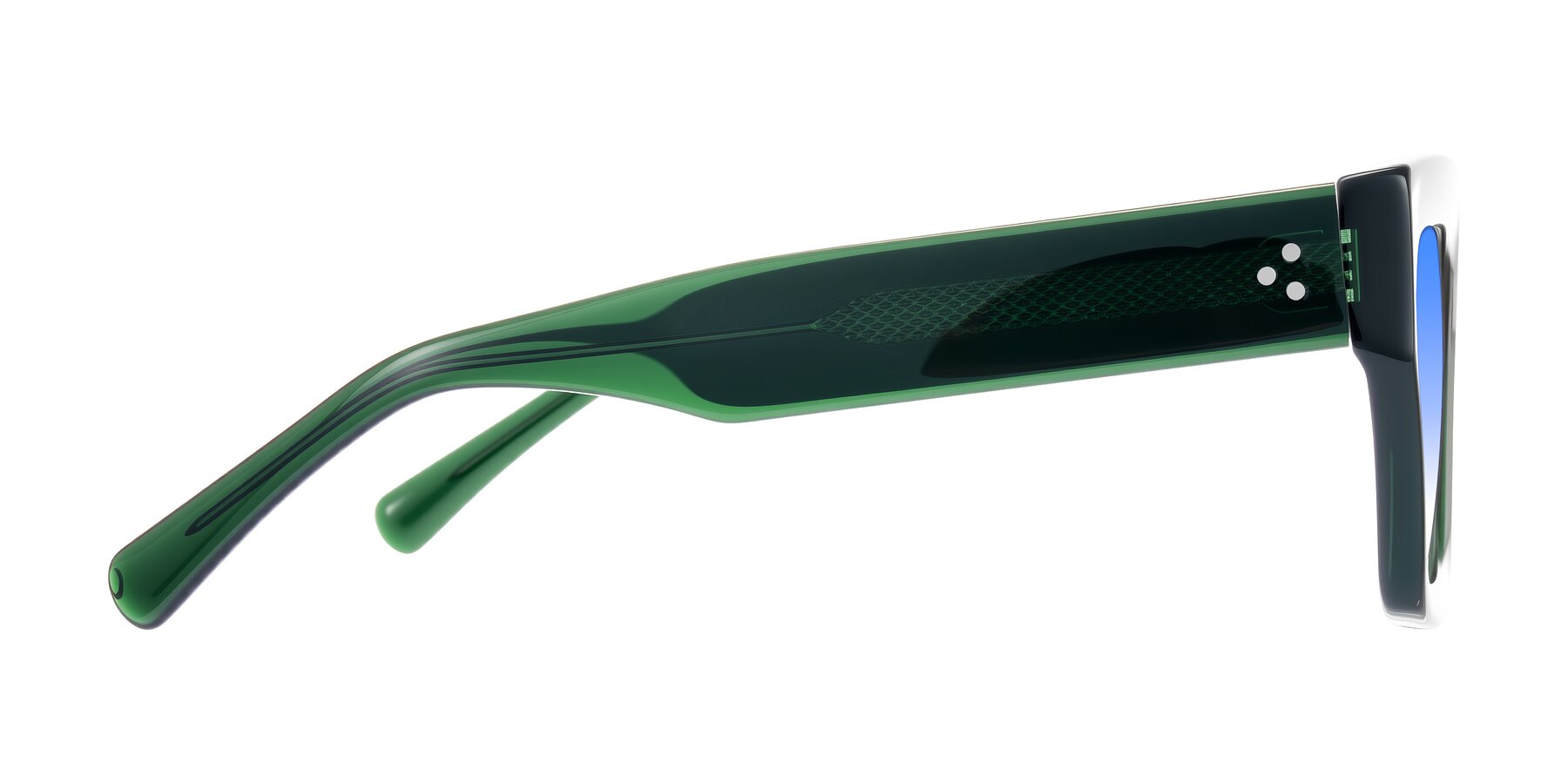 Side of Simba in Dark Green with Blue Gradient Lenses