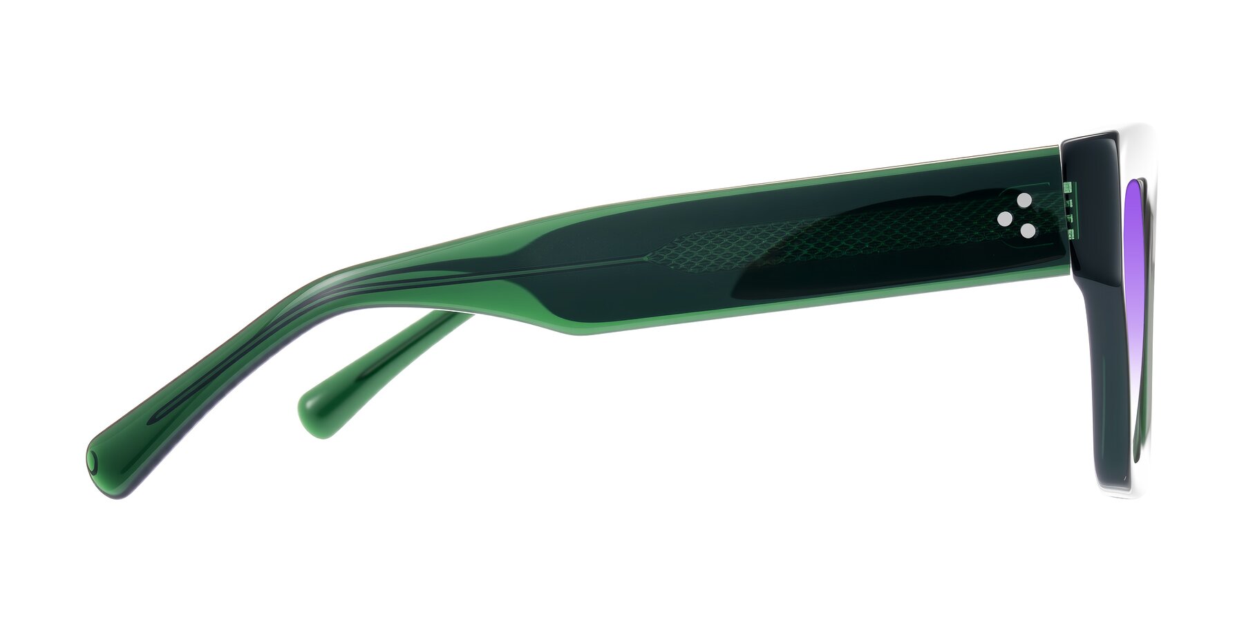 Side of Simba in Dark Green with Purple Gradient Lenses