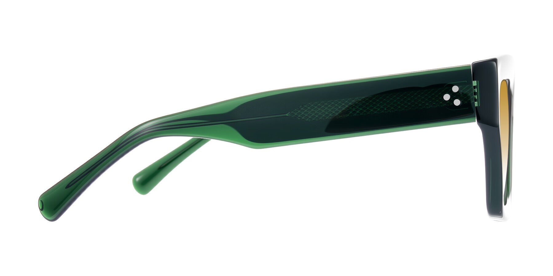 Side of Simba in Dark Green with Champagne Gradient Lenses