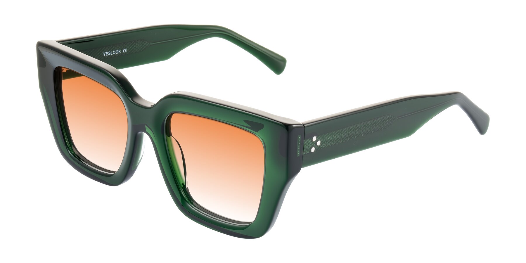 Angle of Simba in Dark Green with Orange Gradient Lenses