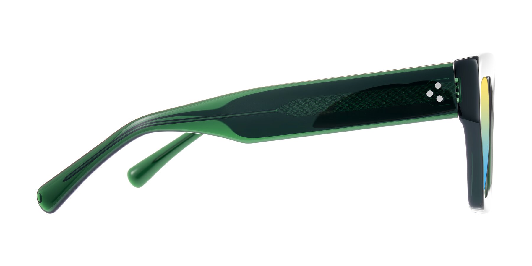 Side of Simba in Dark Green with Yellow / Blue Gradient Lenses