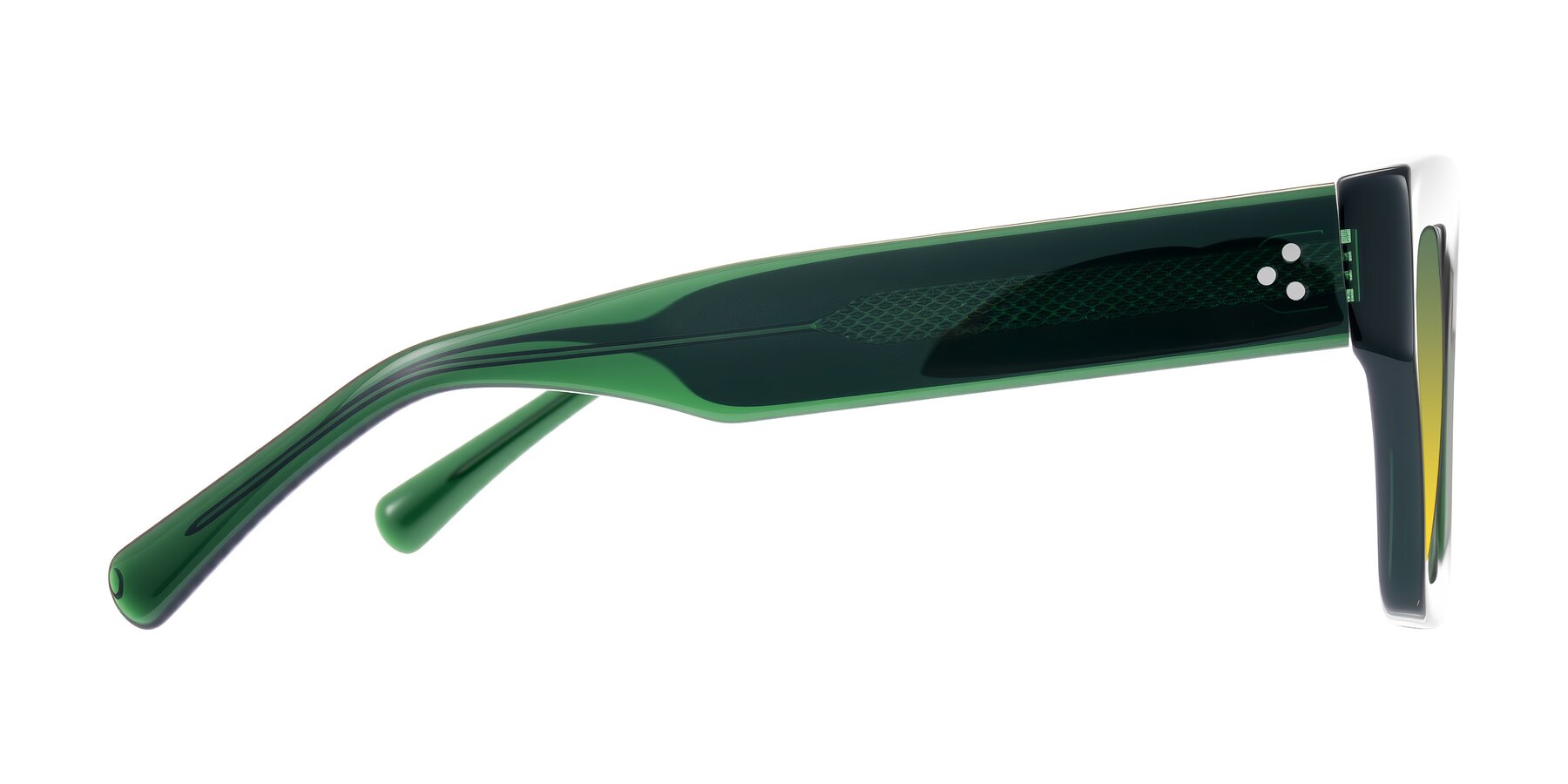 Side of Simba in Dark Green with Green / Yellow Gradient Lenses