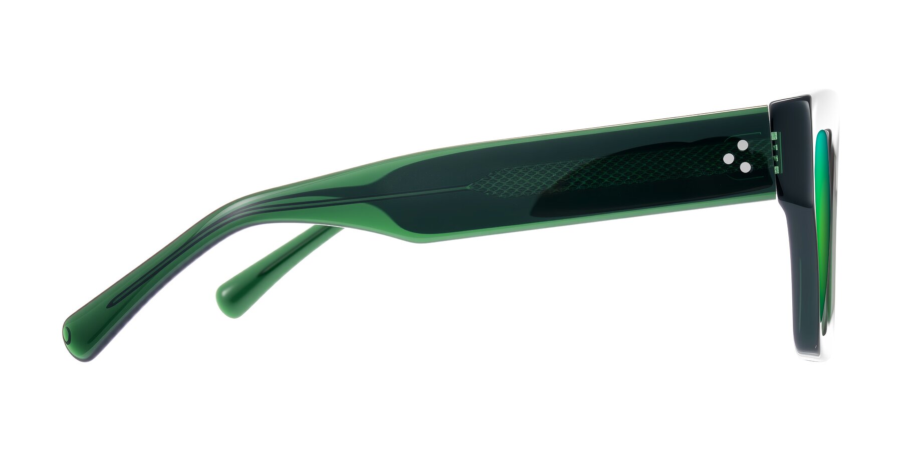 Side of Simba in Dark Green with Green Mirrored Lenses