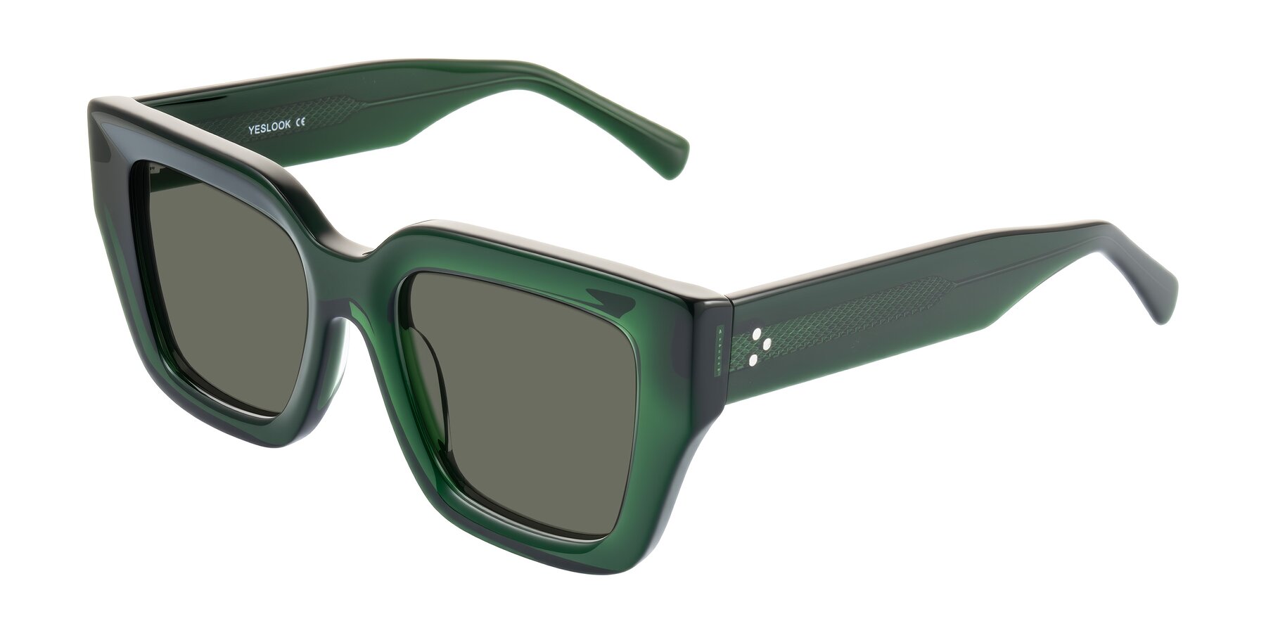 Angle of Simba in Dark Green with Gray Polarized Lenses