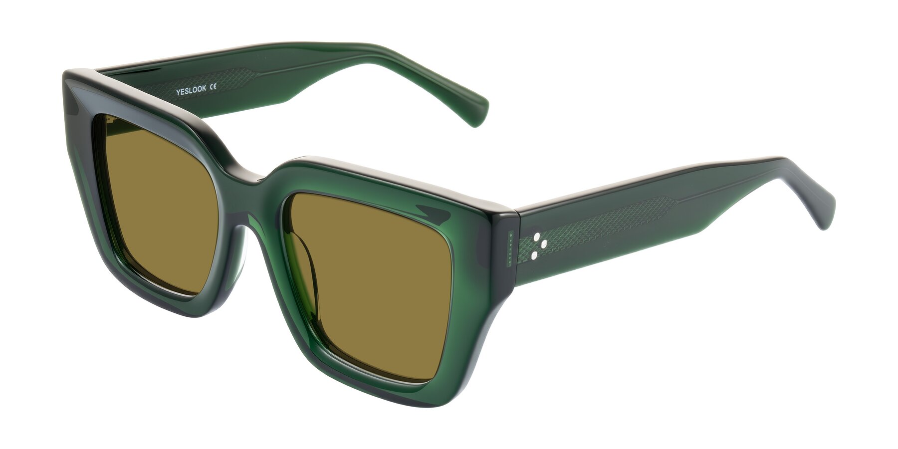 Angle of Simba in Dark Green with Brown Polarized Lenses