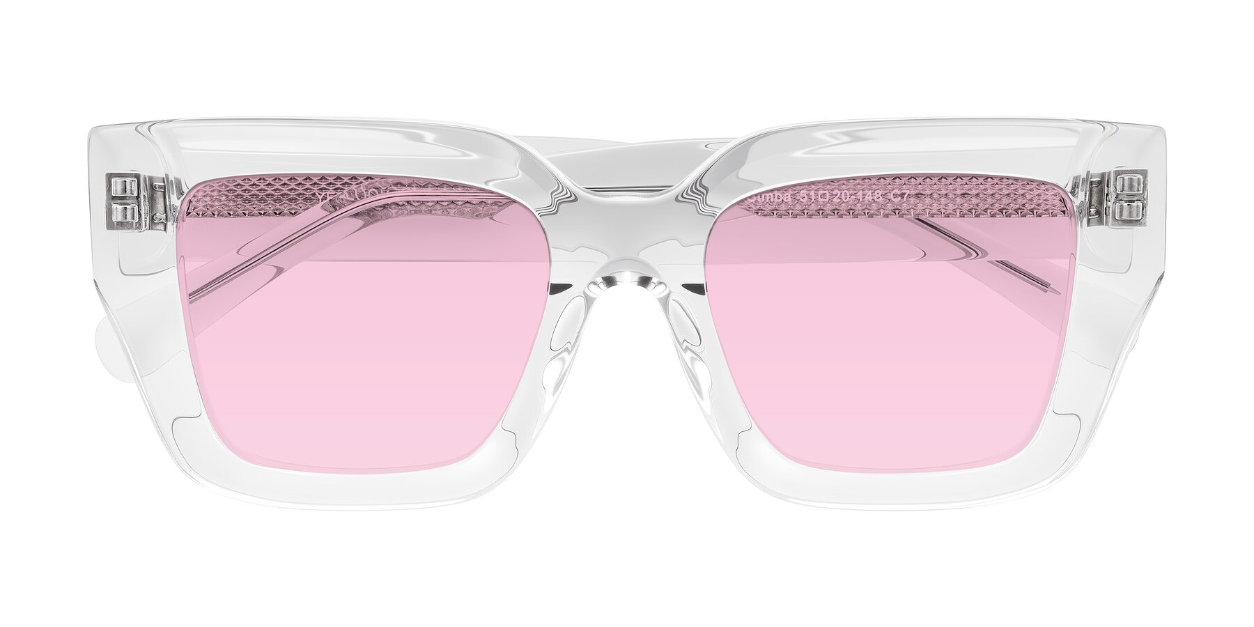 Folded Front of Simba in Clear with Light Pink Tinted Lenses