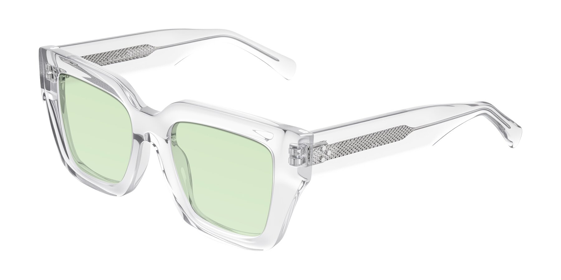 Angle of Simba in Clear with Light Green Tinted Lenses