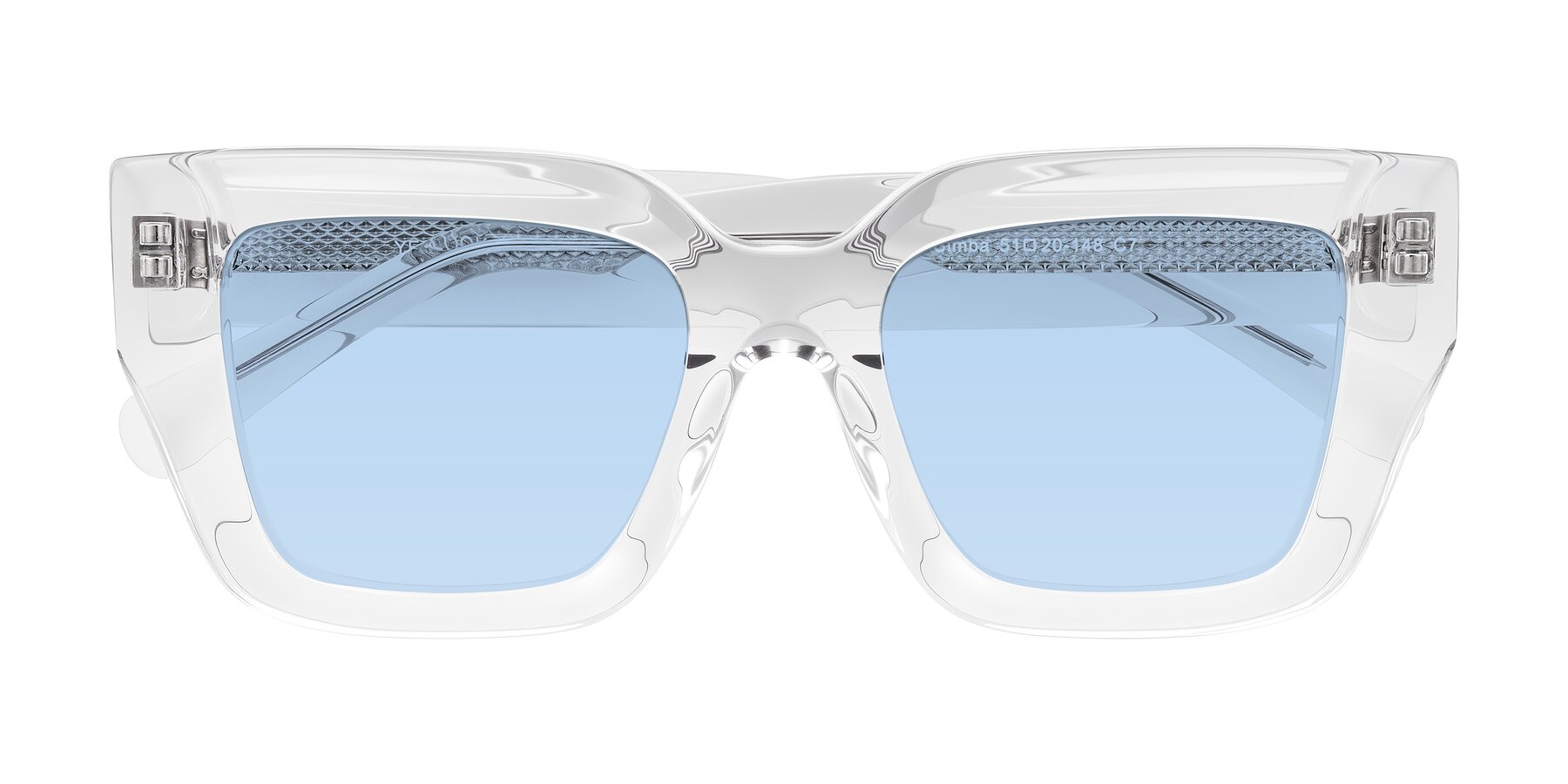 Folded Front of Simba in Clear with Light Blue Tinted Lenses