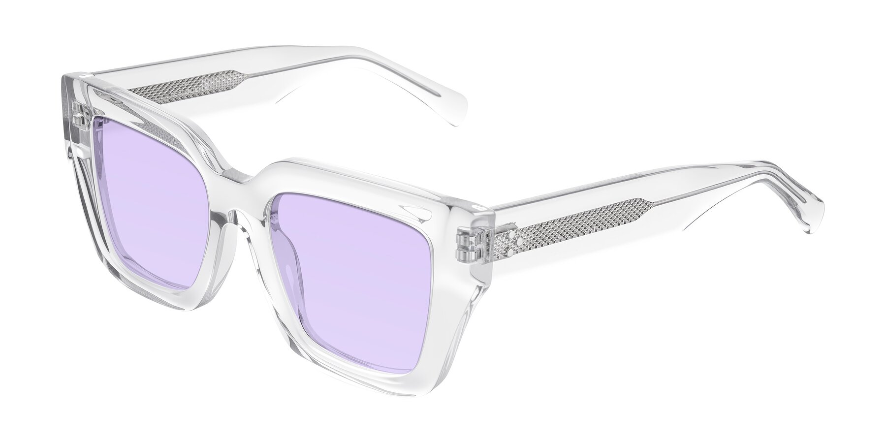 Angle of Simba in Clear with Light Purple Tinted Lenses