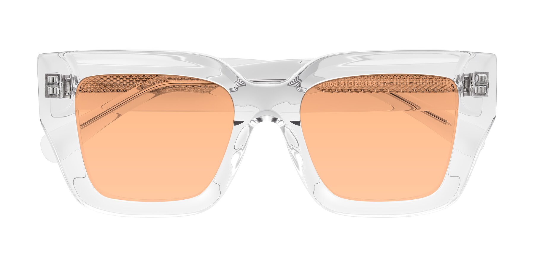 Folded Front of Simba in Clear with Light Orange Tinted Lenses