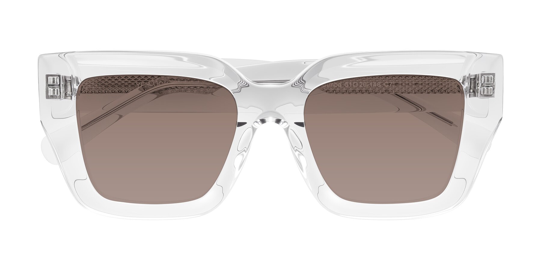 Folded Front of Simba in Clear with Medium Brown Tinted Lenses