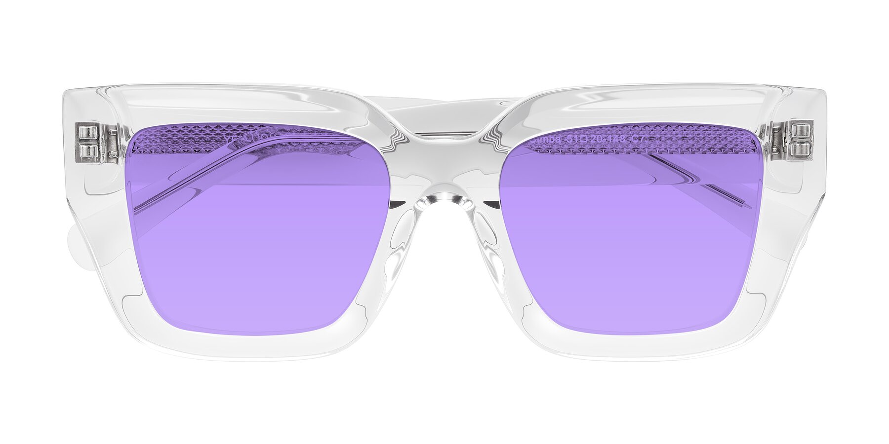Folded Front of Simba in Clear with Medium Purple Tinted Lenses