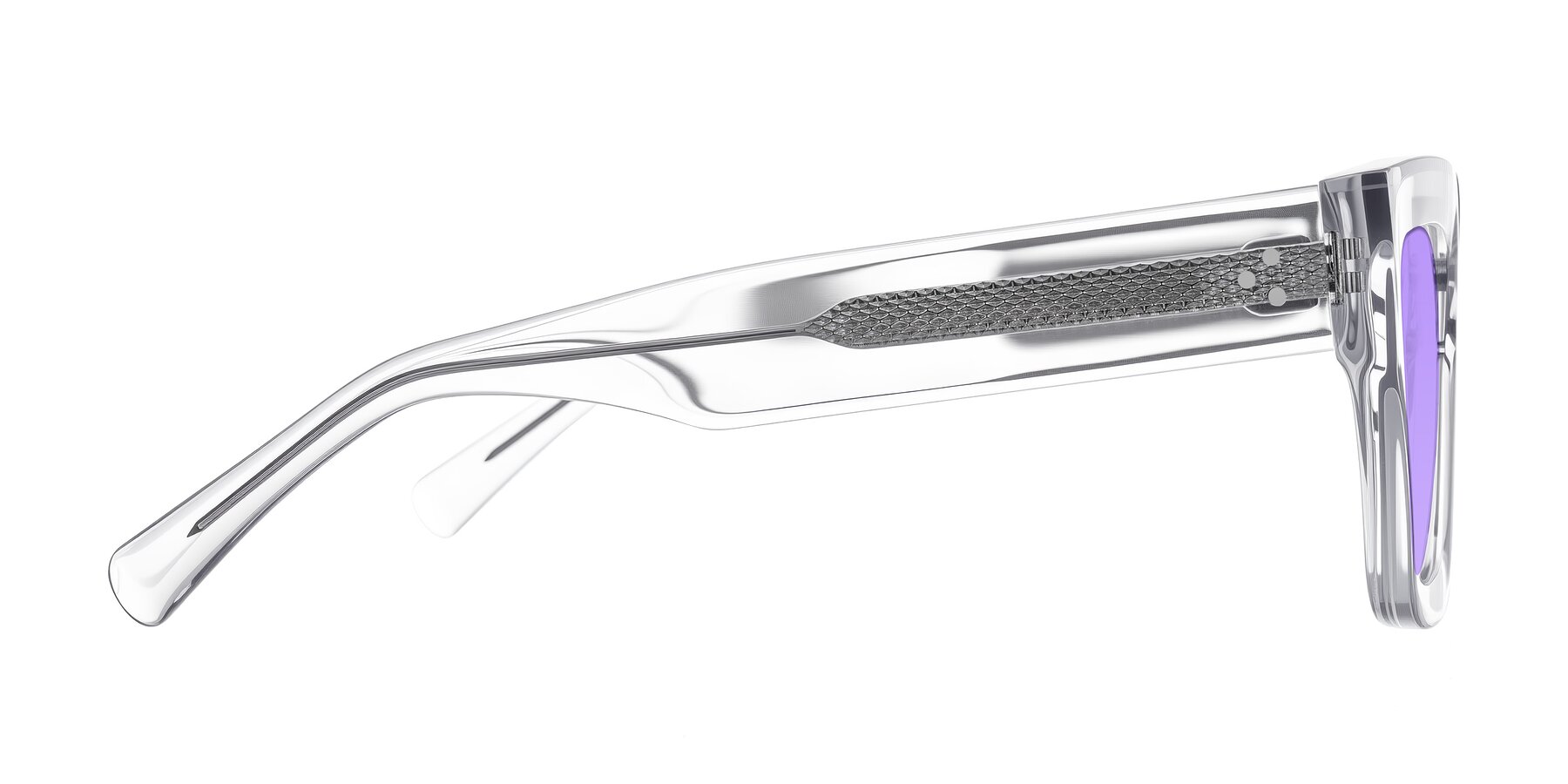 Side of Simba in Clear with Medium Purple Tinted Lenses