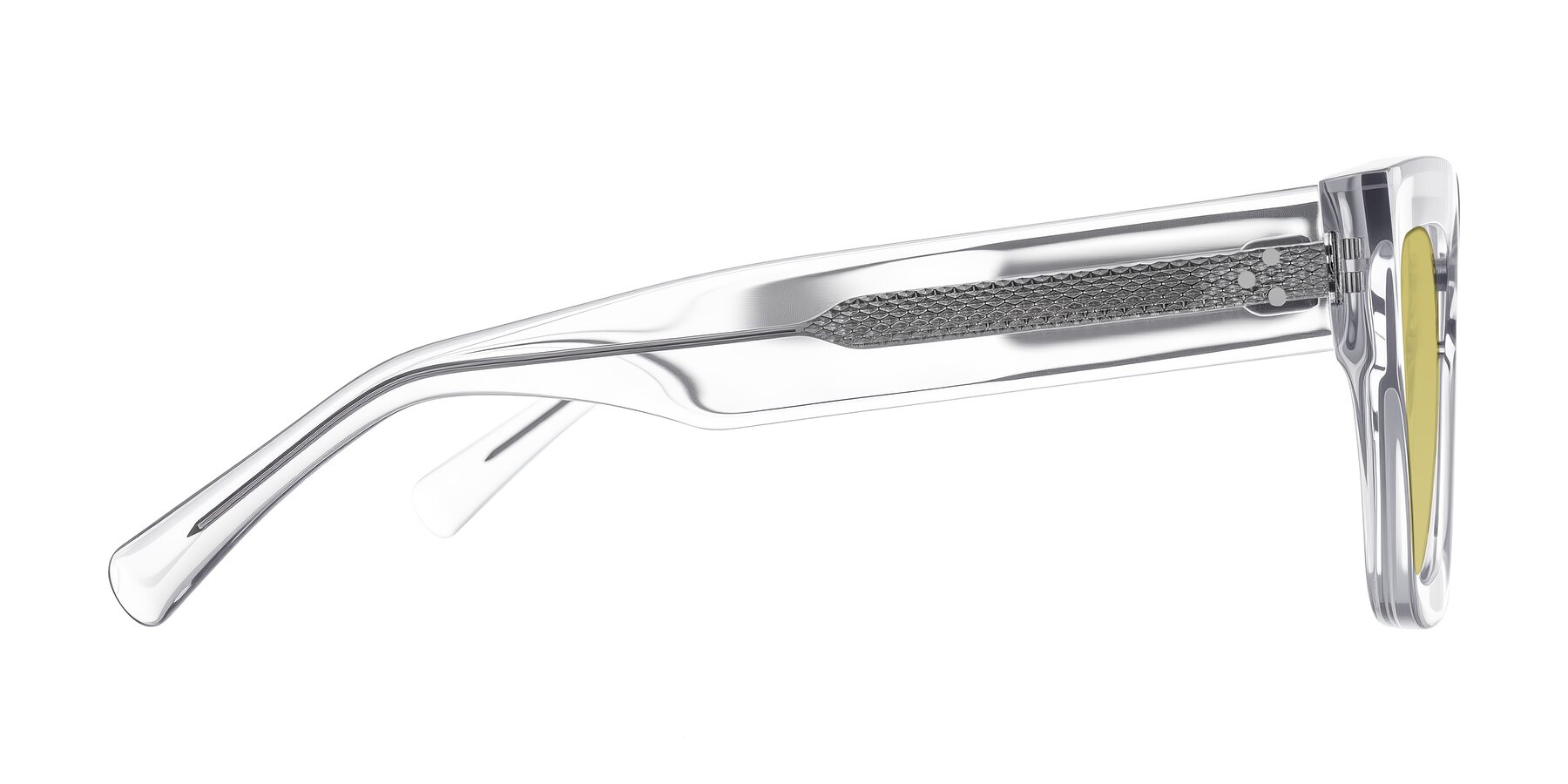 Side of Simba in Clear with Medium Champagne Tinted Lenses