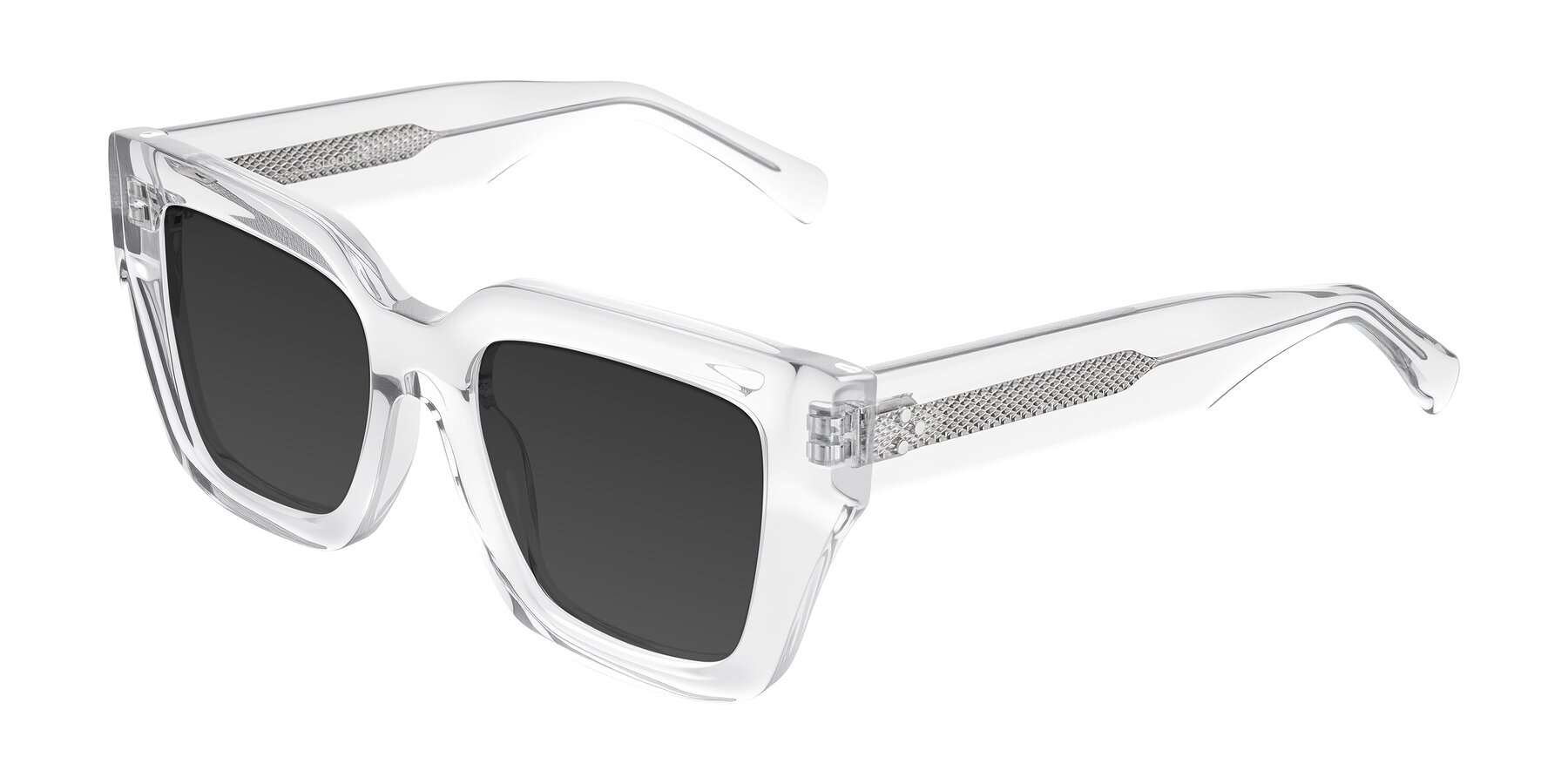 Angle of Simba in Clear with Gray Tinted Lenses