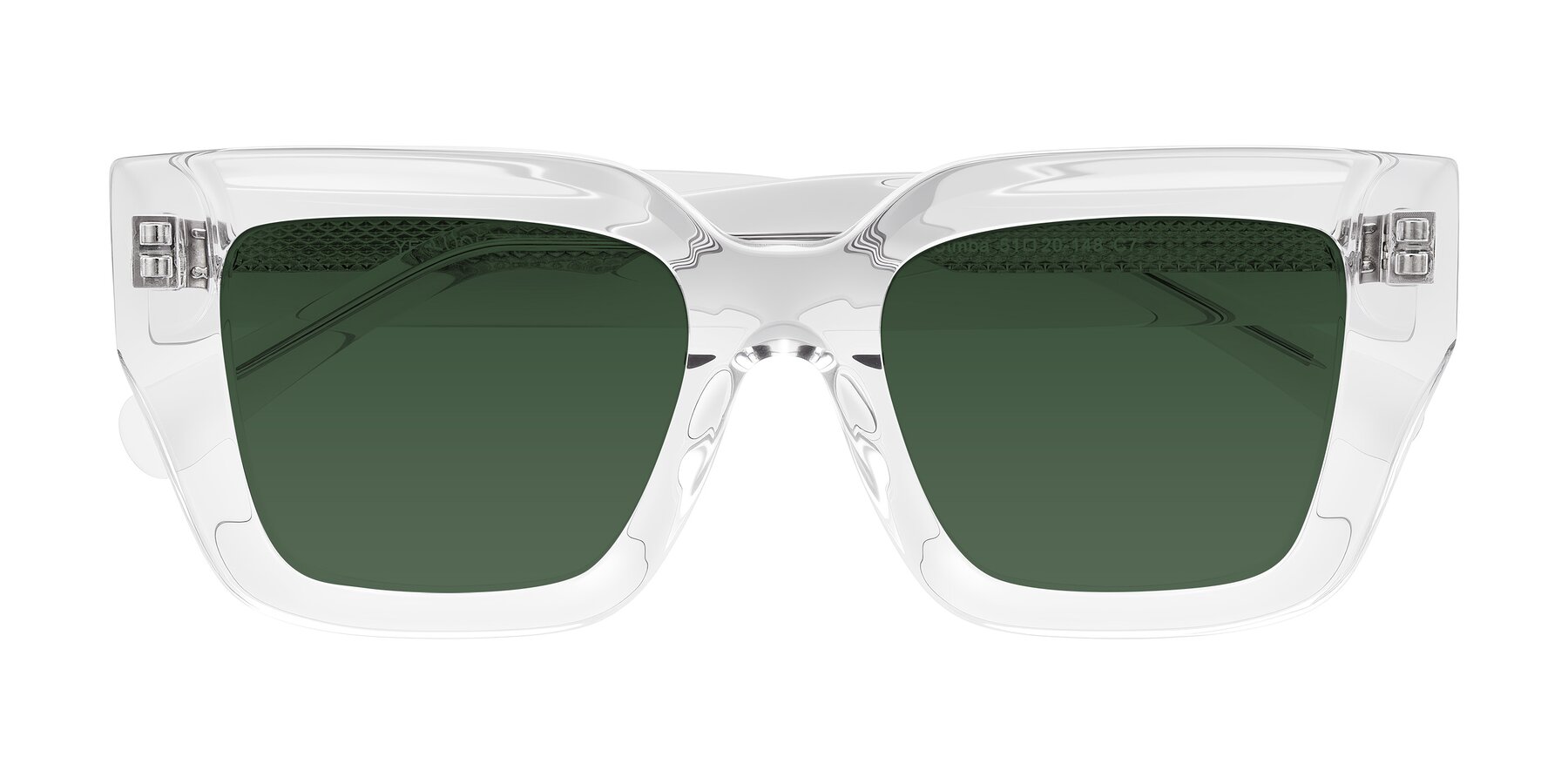 Folded Front of Simba in Clear with Green Tinted Lenses