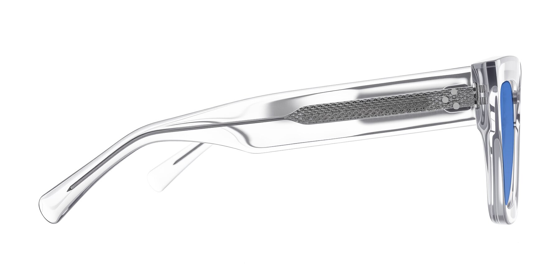 Side of Simba in Clear with Blue Tinted Lenses