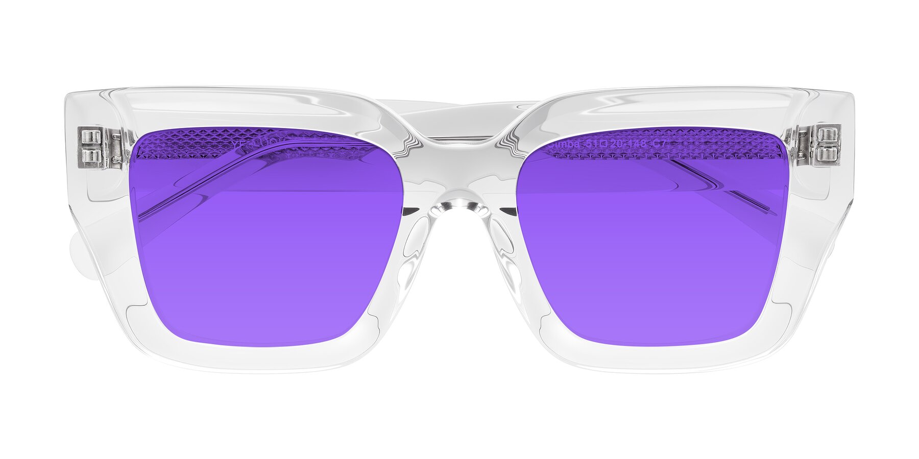 Folded Front of Simba in Clear with Purple Tinted Lenses