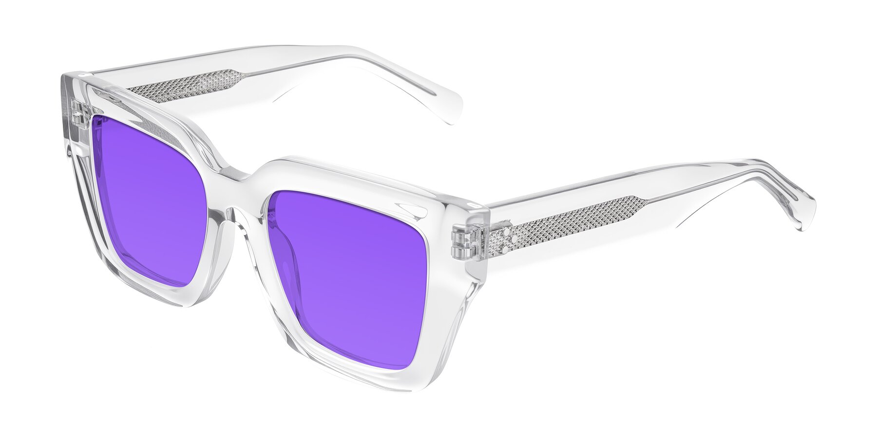 Angle of Simba in Clear with Purple Tinted Lenses