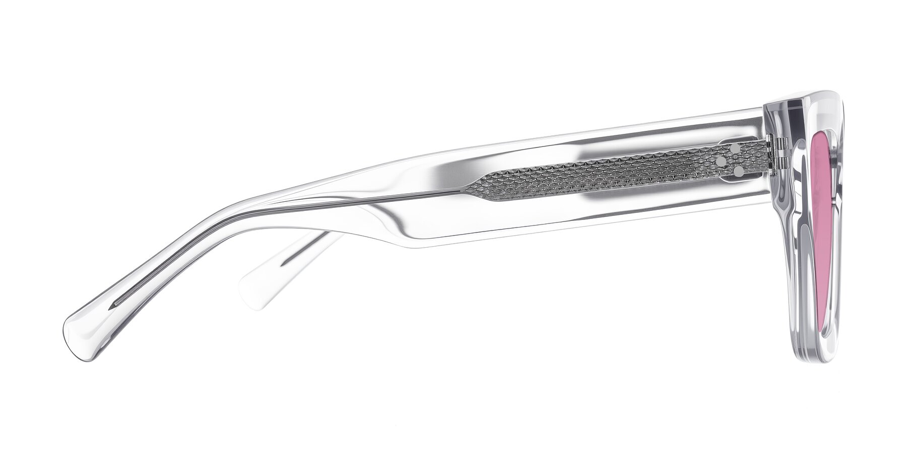 Side of Simba in Clear with Medium Wine Tinted Lenses