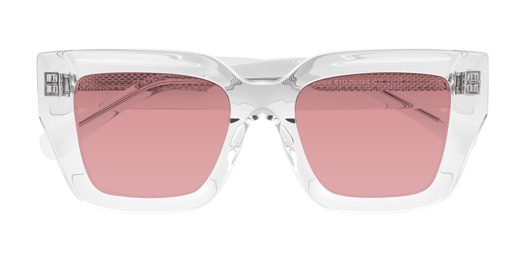 Folded Front of Simba in Clear with Medium Garnet Tinted Lenses