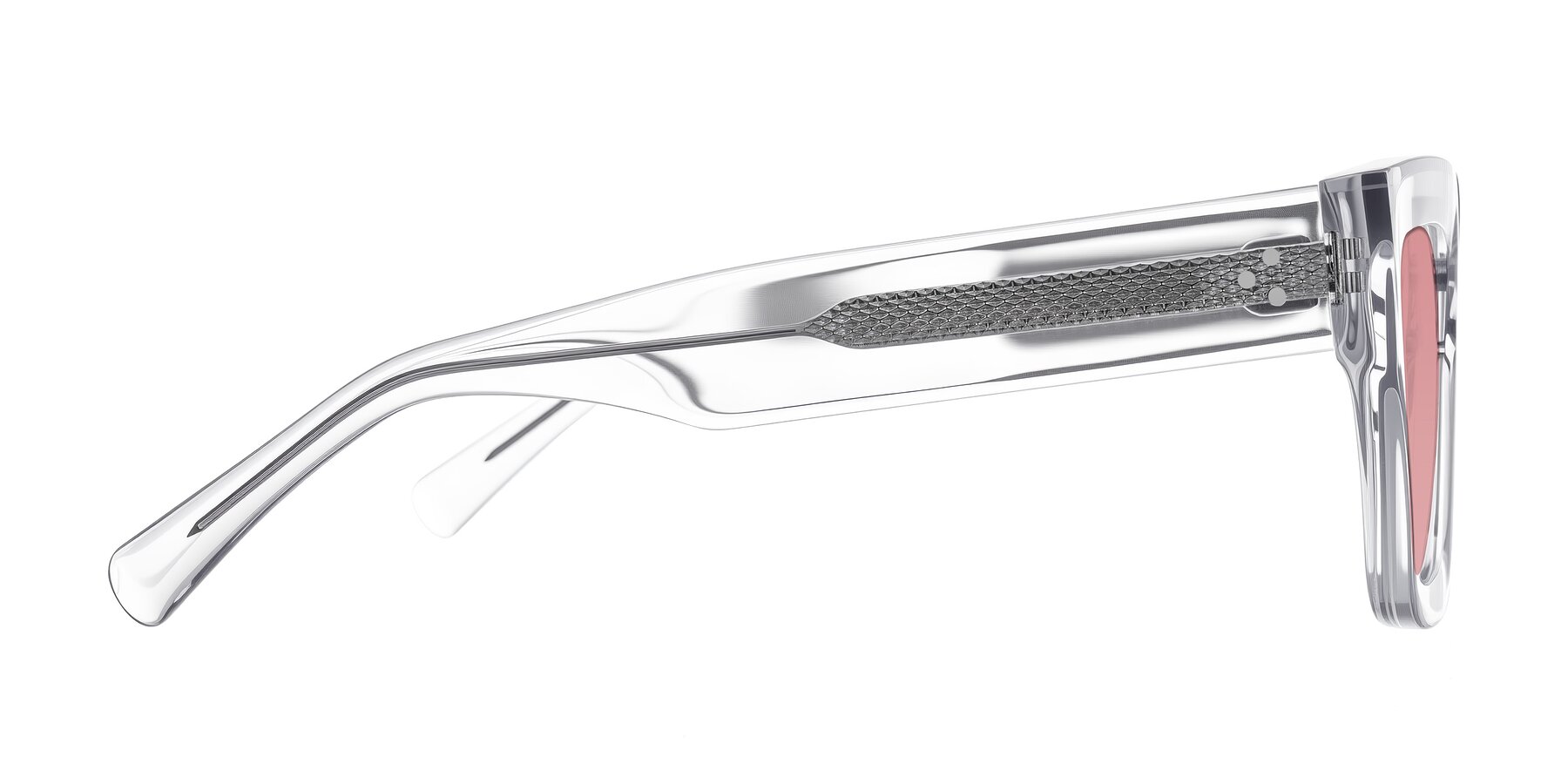 Side of Simba in Clear with Medium Garnet Tinted Lenses