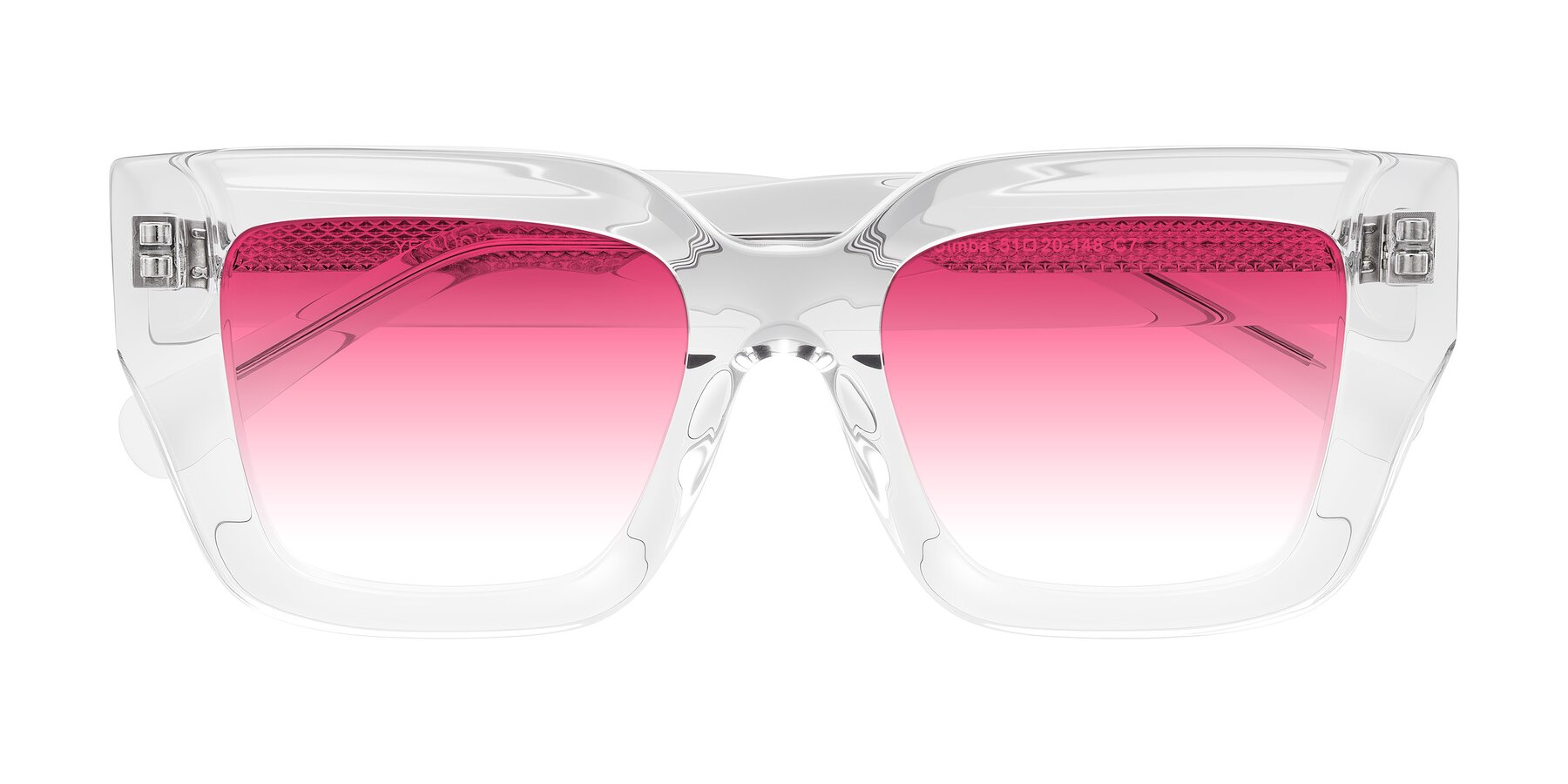 Folded Front of Simba in Clear with Pink Gradient Lenses