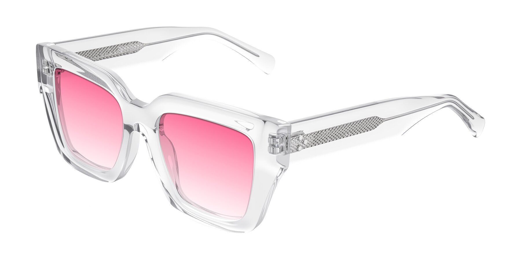 Angle of Simba in Clear with Pink Gradient Lenses