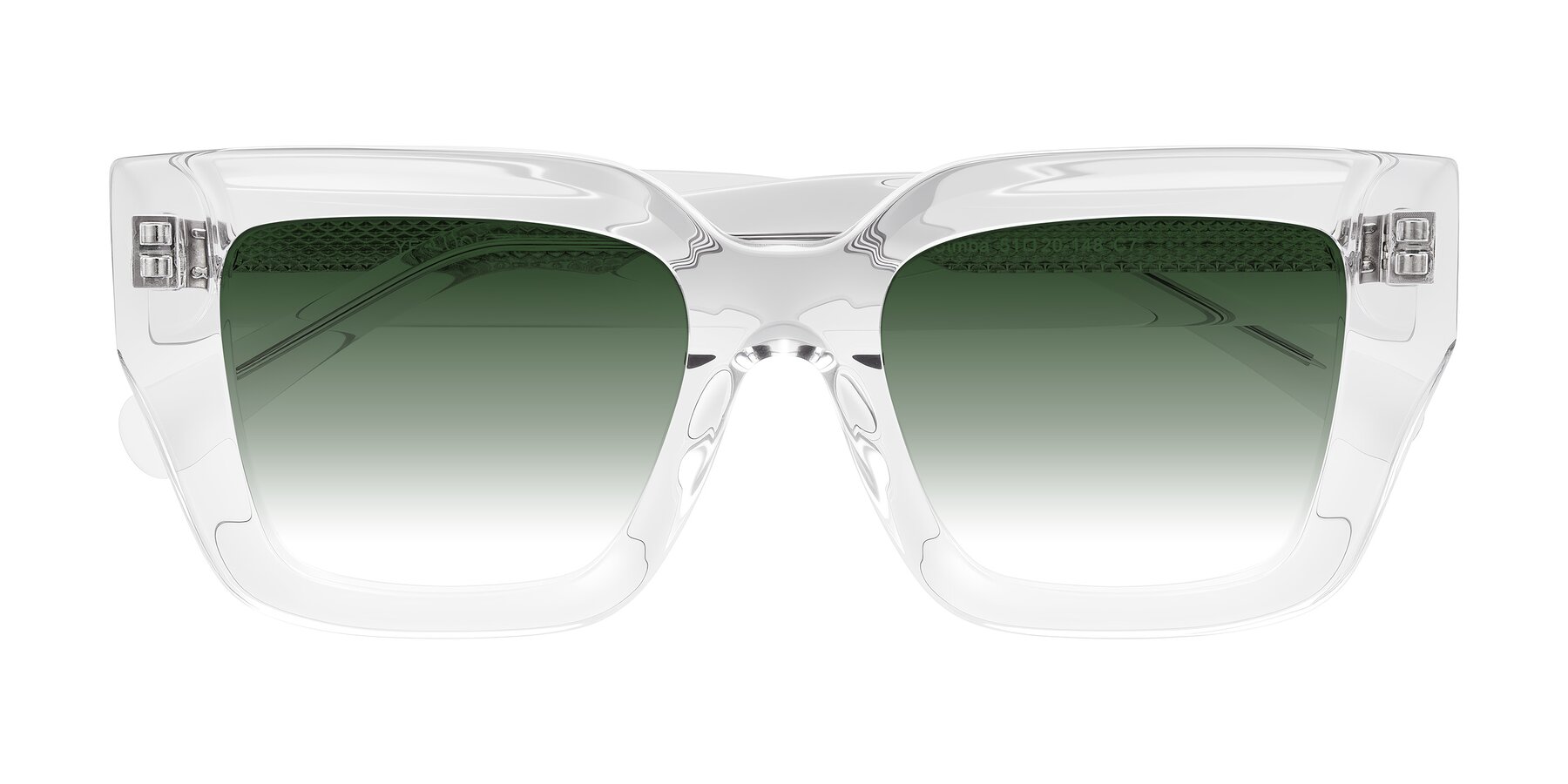 Folded Front of Simba in Clear with Green Gradient Lenses