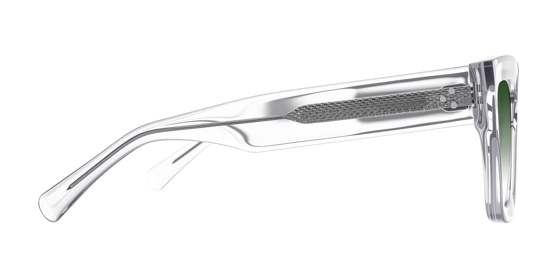 Side of Simba in Clear with Green Gradient Lenses