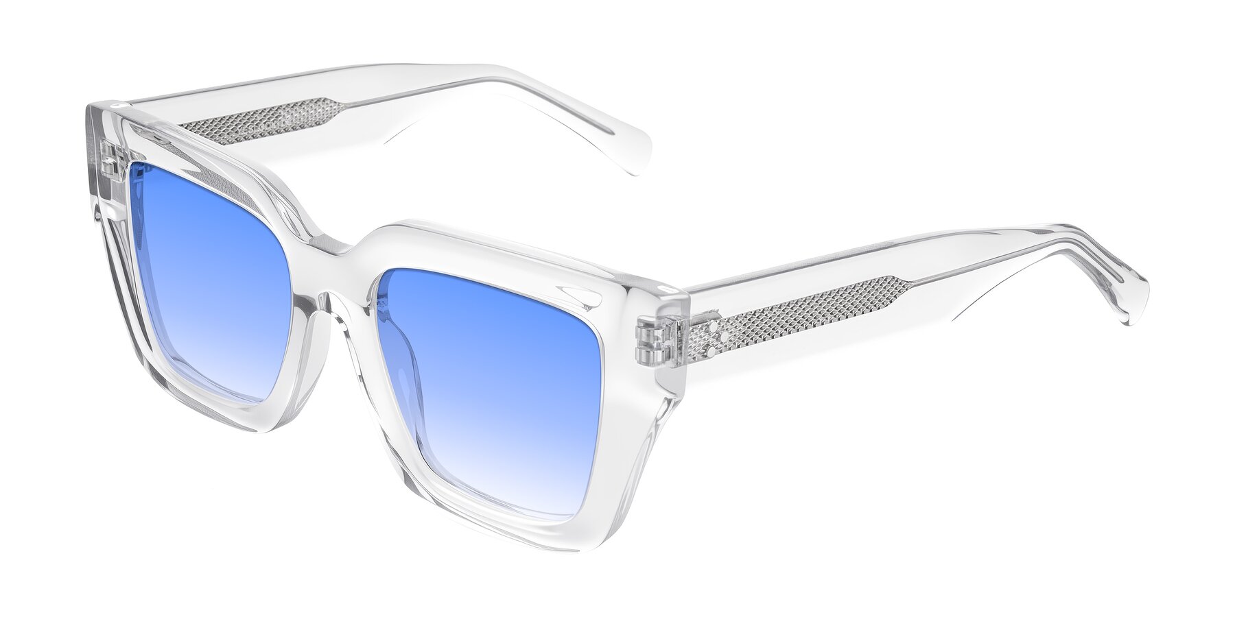 Angle of Simba in Clear with Blue Gradient Lenses