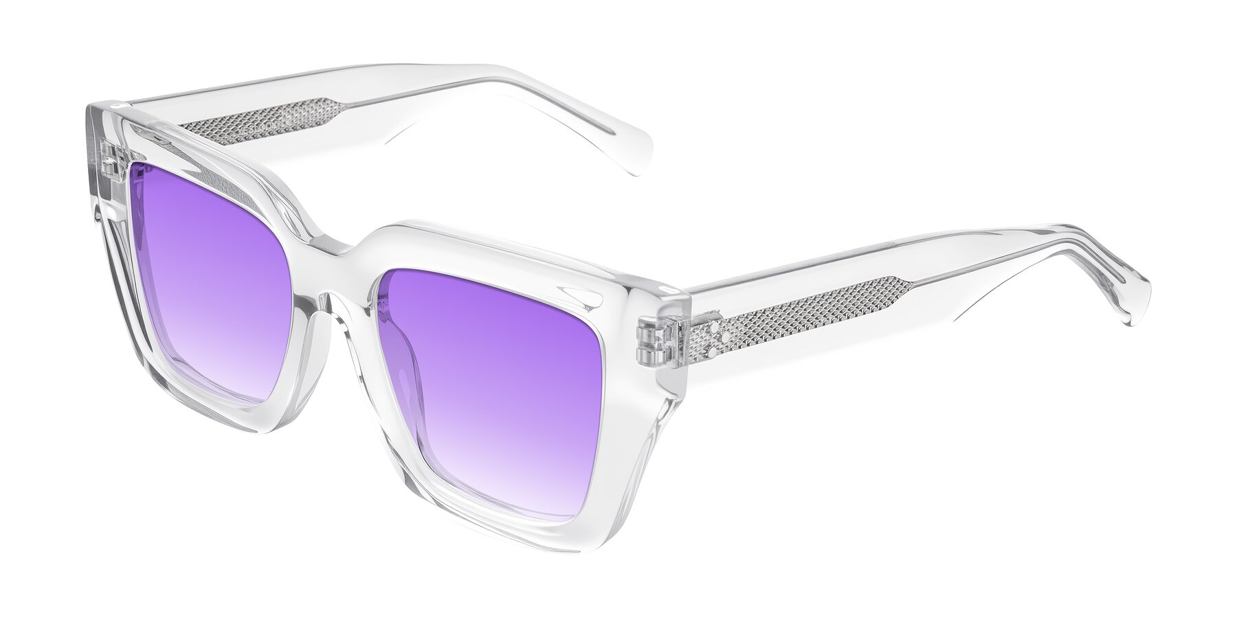 Angle of Simba in Clear with Purple Gradient Lenses