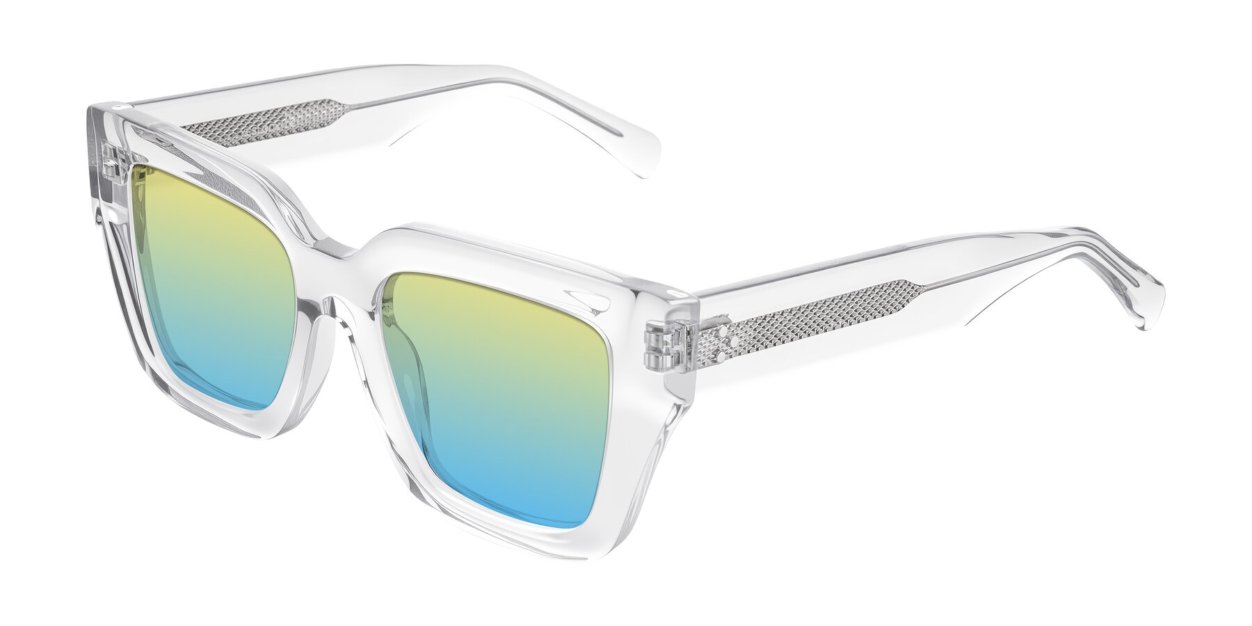 Angle of Simba in Clear with Yellow / Blue Gradient Lenses