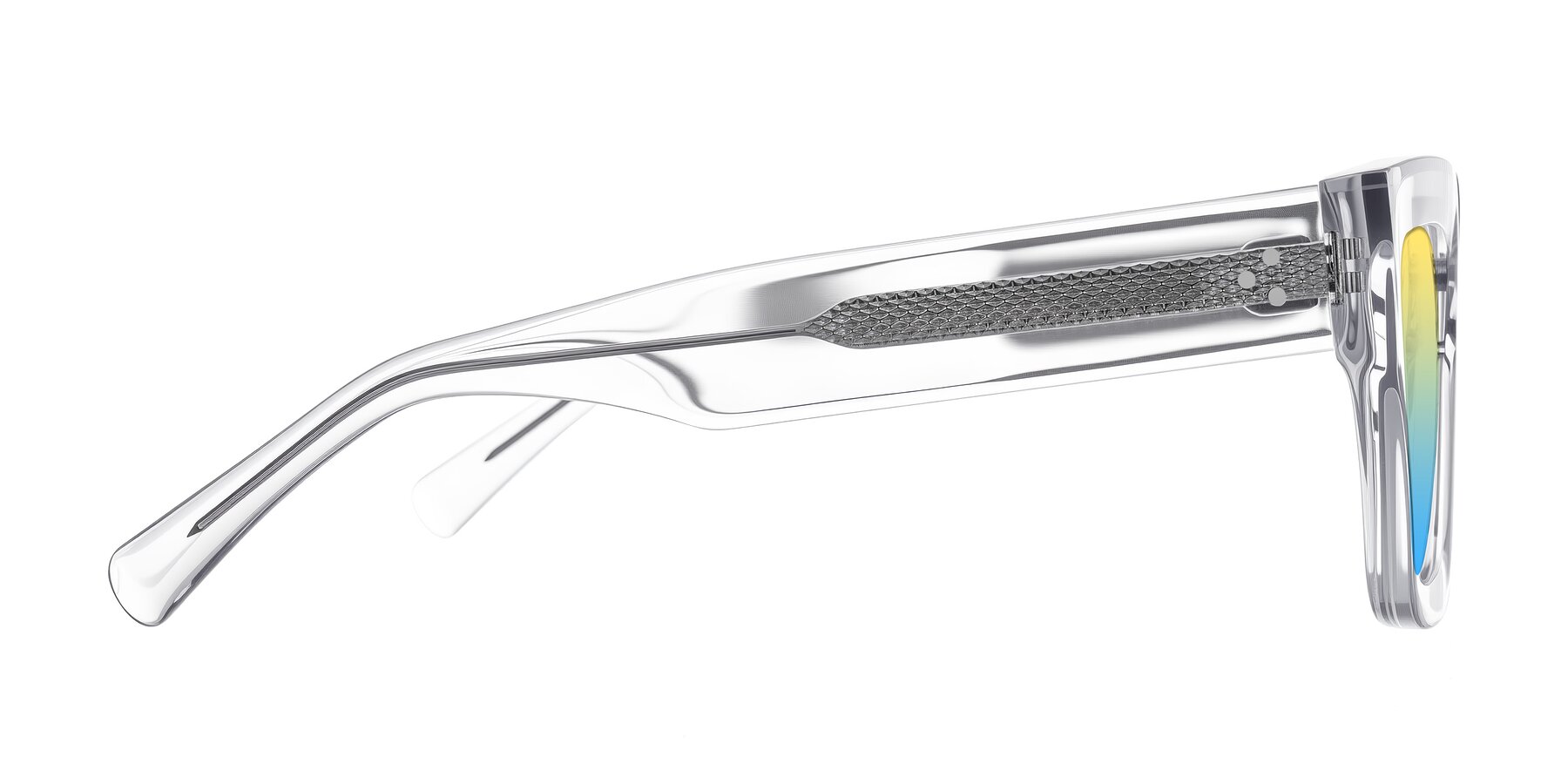 Side of Simba in Clear with Yellow / Blue Gradient Lenses