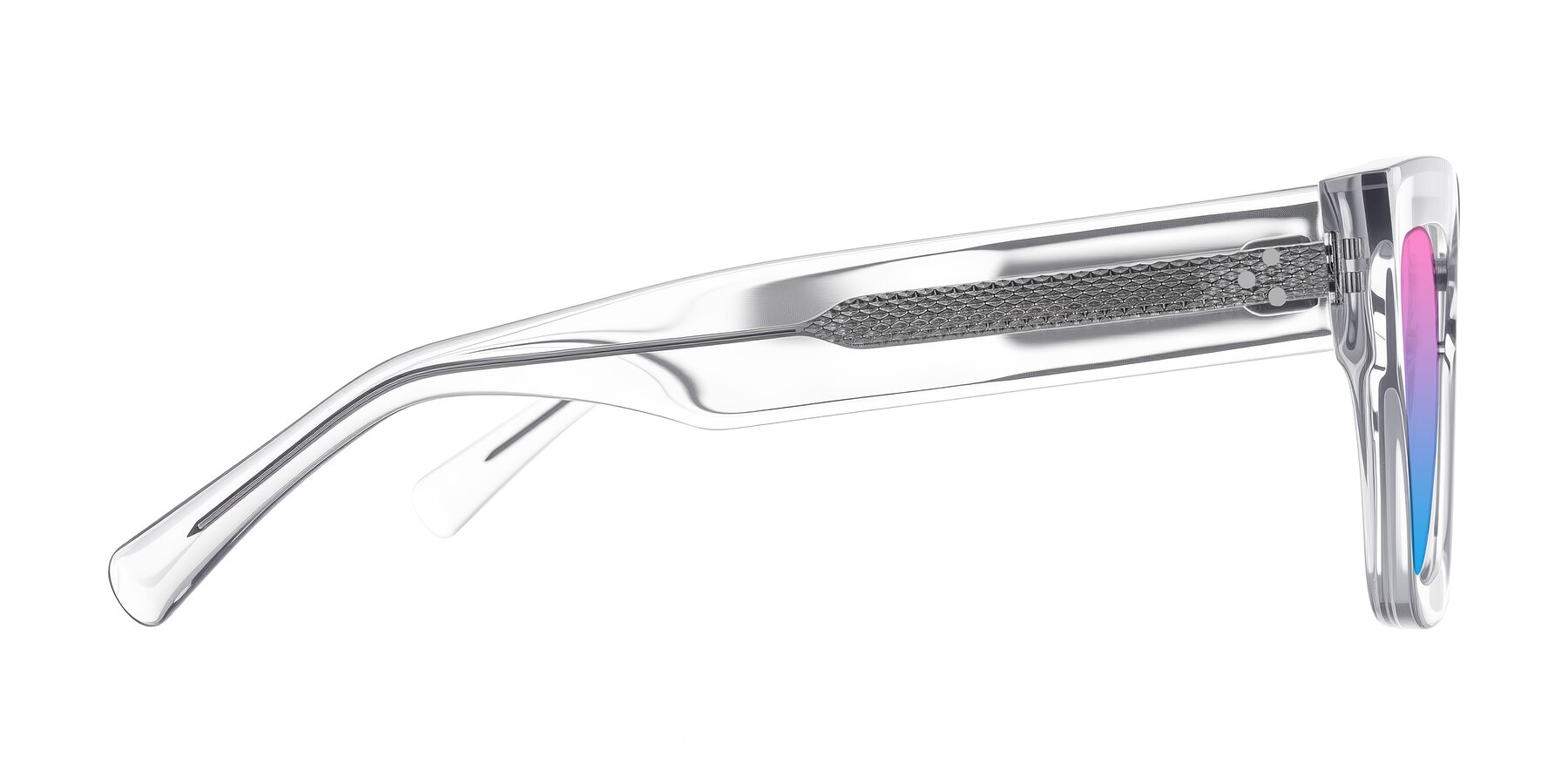 Side of Simba in Clear with Pink / Blue Gradient Lenses